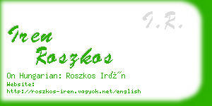 iren roszkos business card